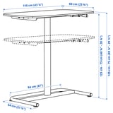SEGRARE Schreibtisch sitz/steh, dunkelgrau, 110x60 cm