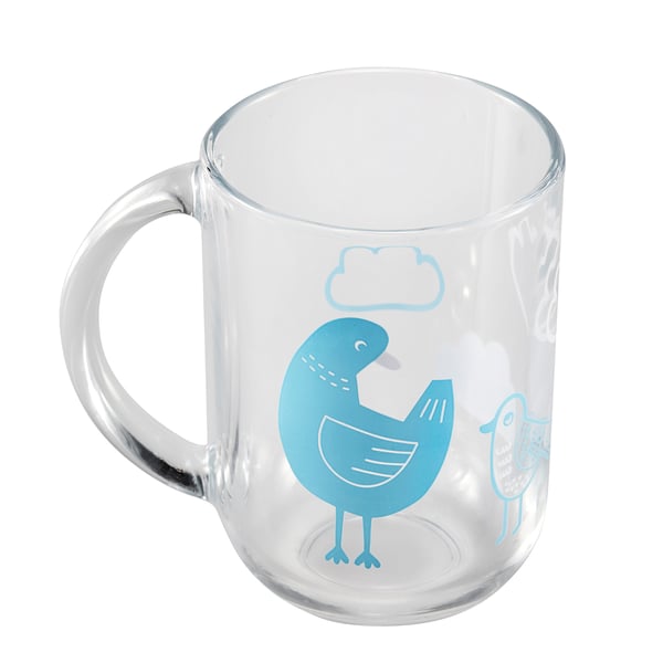 SKEDSTÖR Becher, gemustert/Glas, 30 cl