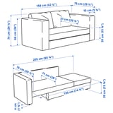 SKÖNABÄCK 2er-Bettsofa, Knisa dunkelgrau