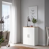 SKRUVBY Schrank mit Türen, weiß, 70x90 cm