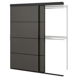 SKYTTA / BOAXEL Reach-in-Kleiderschrank +Schiebetür, schwarz doppelseitig/Mehamn dunkelgrau, 177x65x205 cm