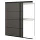 Option: SKYTTA / BOAXEL Reach-in-Kleiderschrank +Schiebetür, schwarz doppelseitig/Mehamn dunkelgrau, 177x65x205 cm