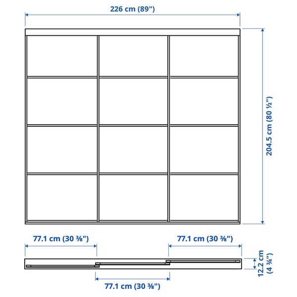 SKYTTA / HOKKSUND Schiebetür-Kombination , schwarz/Hgl hgra