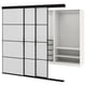 Option: SKYTTA / PAX Kleiderschrank+Schiebetüren begehb., schwarz/Hokksund Hgl hgra, 226x160x205 cm