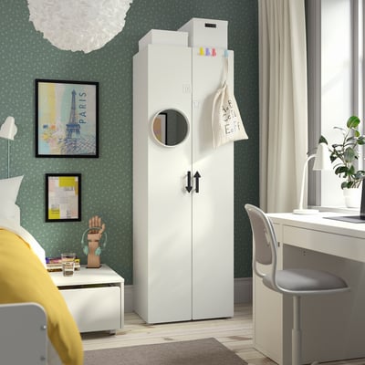 SMÅSTAD Kleiderschrank, weiß/weiß, 60x42x181 cm