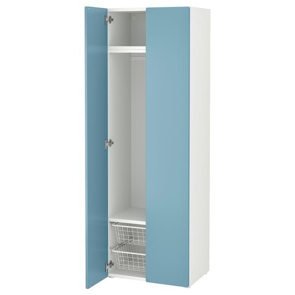 SMÅSTAD / PLATSA Kleiderschrank, weiß/blau, 60x42x181 cm