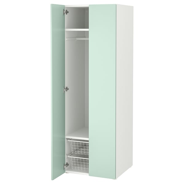 SMÅSTAD / PLATSA Kleiderschrank, weiß/hellgrün, 60x57x181 cm