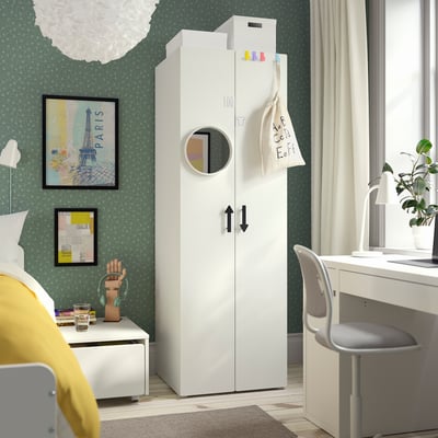 SMÅSTAD / PLATSA Kleiderschrank, weiß/weiß, 60x57x181 cm