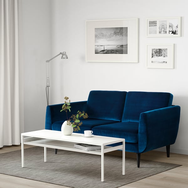 SMEDSTORP 2er-Sofa, Djuparp dunkel grünblau/schwarz