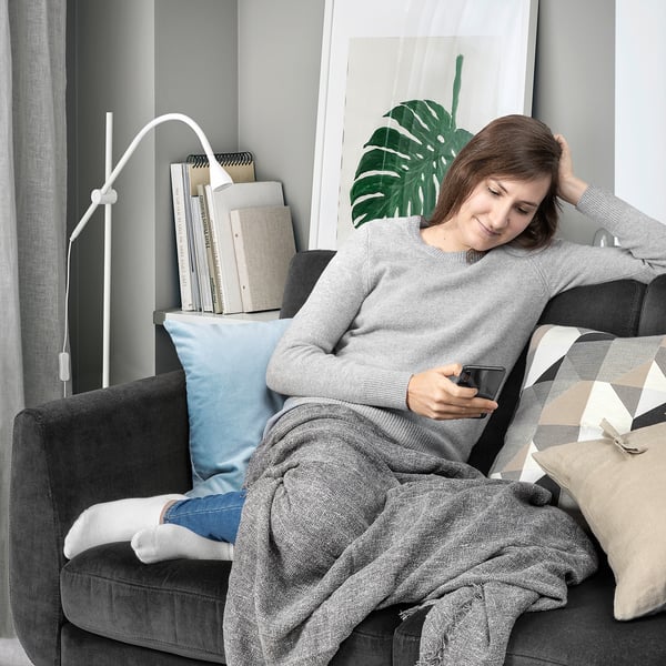 SMEDSTORP 2er-Sofa, Djuparp/dunkelgrau Eiche