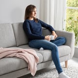 SMEDSTORP 2er-Sofa, Viarp/beige/braun Eiche