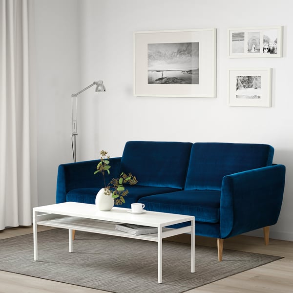 SMEDSTORP 3er-Sofa, Djuparp/dunkel grünblau Eiche