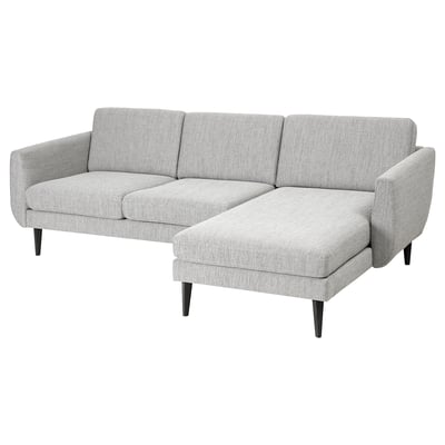 SMEDSTORP 3er-Sofa mit Récamiere, Viarp beige/braun/schwarz