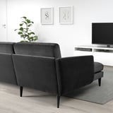 SMEDSTORP 4er-Sofa mit Récamiere, Djuparp dunkelgrau/schwarz