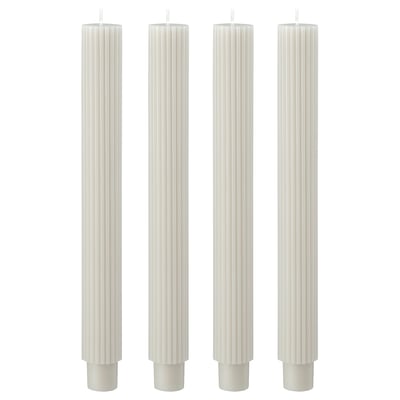SMÖJTRÄD Lüsterkerzen, duftneutral, beige, 25 cm