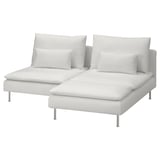 SÖDERHAMN 2er-Sofa mit Récamiere, Blekinge weiß