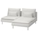 SÖDERHAMN 2er-Sofa mit Récamiere, Blekinge weiß