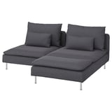 SÖDERHAMN 2er-Sofa mit Récamiere, Gunnared mittelgrau