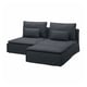 SÖDERHAMN 2er-Sofa mit Récamiere, Knäbäck anthrazit