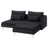 SÖDERHAMN 2er-Sofa, mit Récamiere mit Armlehne/Hillared anthrazit