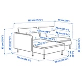SÖDERHAMN 2er-Sofa, mit Récamiere mit Armlehne/Hillared anthrazit