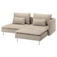 SÖDERHAMN 2er-Sofa, mit Récamiere mit Armlehne/Hillared beige