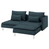 SÖDERHAMN 2er-Sofa, mit Récamiere mit Armlehne/Hillared dunkelblau