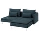 SÖDERHAMN 2er-Sofa, mit Récamiere mit Armlehne/Hillared dunkelblau