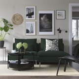 SÖDERHAMN 2er-Sofa mit Récamiere, Tallmyra dunkelgrün