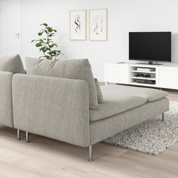 SÖDERHAMN 2er-Sofa, mit Récamiere/Viarp beige/braun