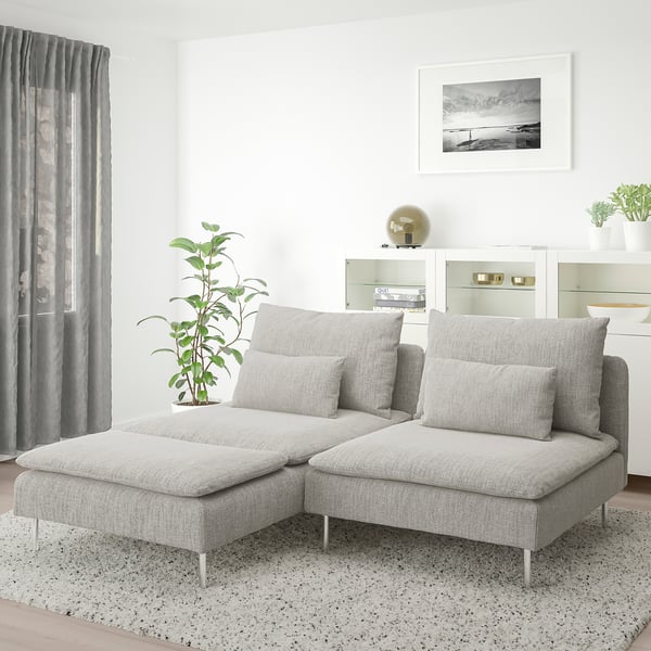 SÖDERHAMN 2er-Sofa, mit Récamiere/Viarp beige/braun