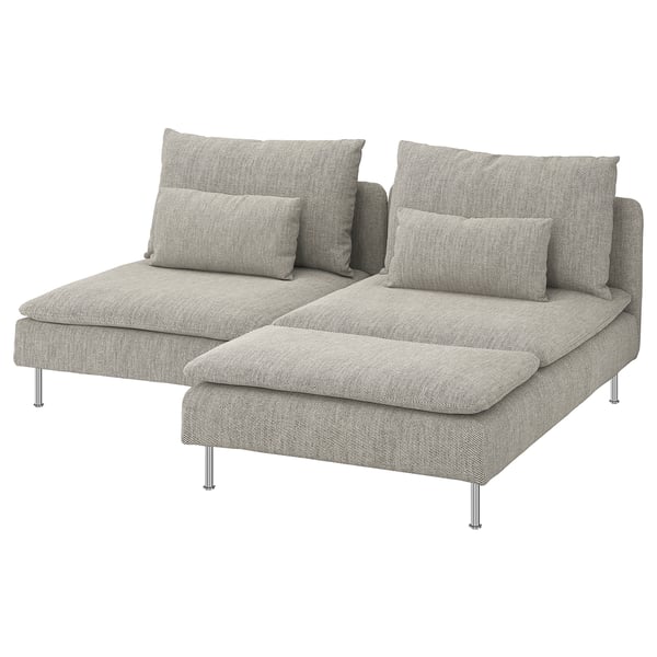 SÖDERHAMN 2er-Sofa, mit Récamiere/Viarp beige/braun