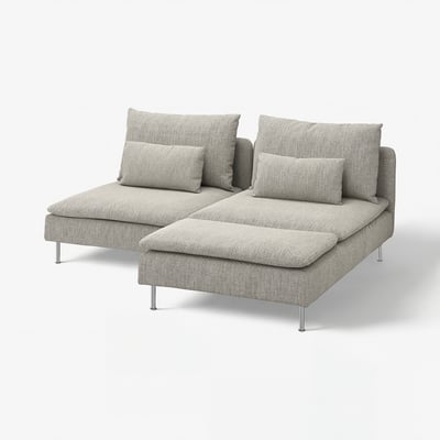 SÖDERHAMN 2er-Sofa, mit Récamiere/Viarp beige/braun