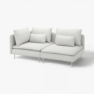 SÖDERHAMN 3er-Sofa, ohne Abschluss/Blekinge weiß