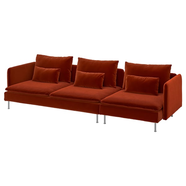 SÖDERHAMN 4er-Sofa, Alhamn dunkel orangerot