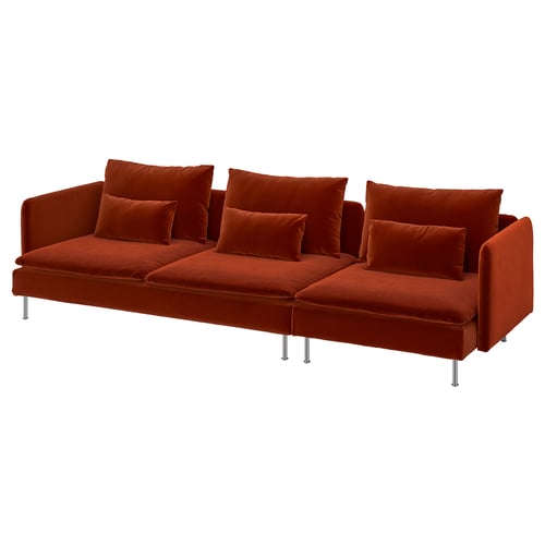 SÖDERHAMN 4er-Sofa, Alhamn dunkel orangerot