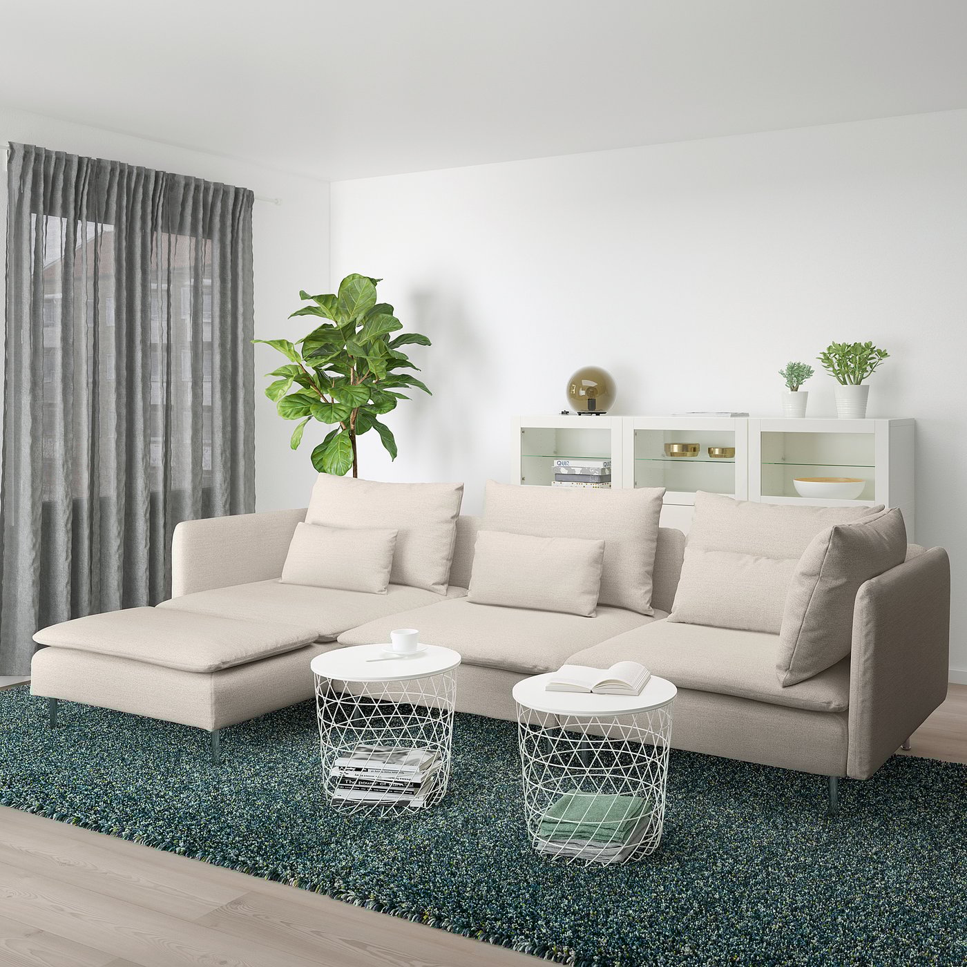 SÖDERHAMN 4erSofa mit Récamiere/Gunnared beige IKEA Schweiz