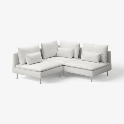 SÖDERHAMN Ecksofa 3-sitzig, Blekinge weiß