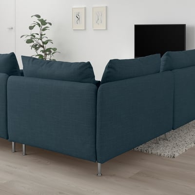 SÖDERHAMN Ecksofa 4-sitzig, ohne Abschluss/Hillared dunkelblau