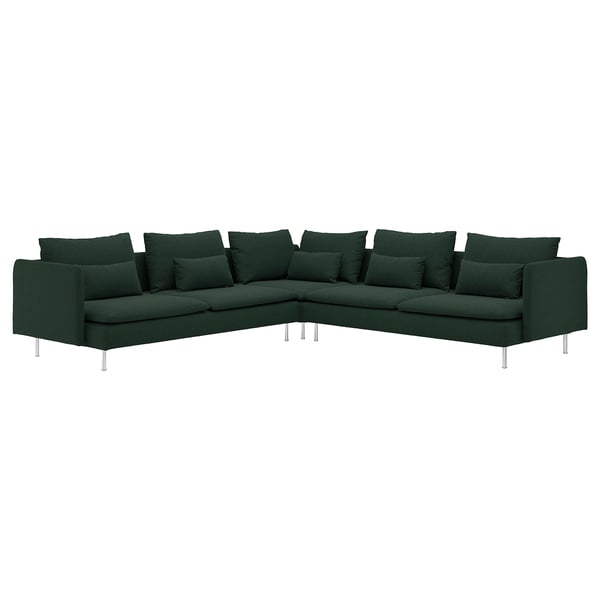 SÖDERHAMN Ecksofa 6-sitzig, Tallmyra dunkelgrün