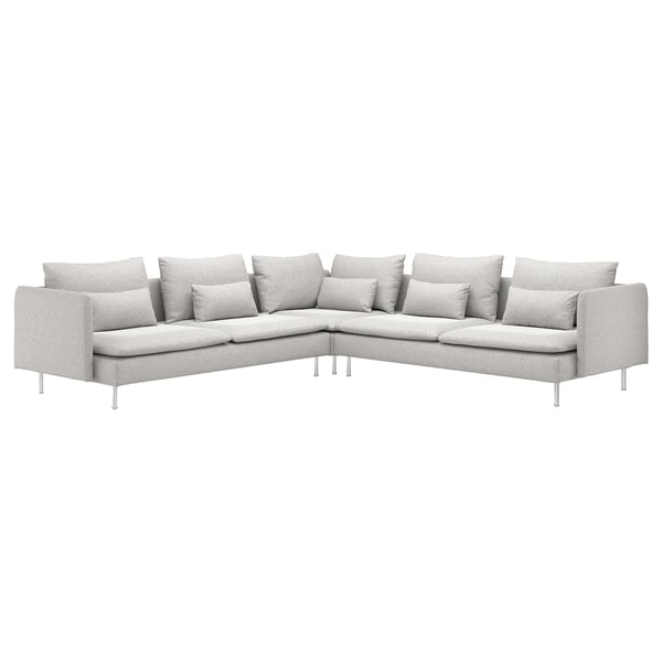 SÖDERHAMN Ecksofa 6-sitzig, Tallmyra weiß/schwarz
