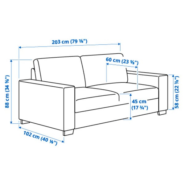 SÖRVALLEN 2er-Sofa, Tallmyra mittelgrau