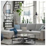 SÖRVALLEN 3er-Bettsofa mit Récamiere, links/Tallmyra schwarz/weiß