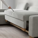 SÖRVALLEN 3er-Bettsofa mit Récamiere, links/Tallmyra schwarz/weiß