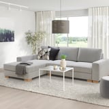 SÖRVALLEN 3er-Bettsofa mit Récamiere, links/Tallmyra schwarz/weiß