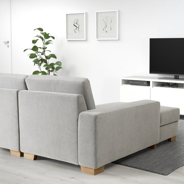 SÖRVALLEN 3er-Bettsofa mit Récamiere, links/Tallmyra schwarz/weiß