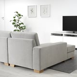 SÖRVALLEN 3er-Bettsofa mit Récamiere, links/Tallmyra schwarz/weiß