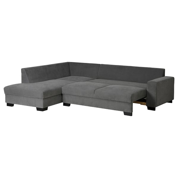 SÖRVALLEN 3er-Eckbettsofa, ohne Abschluss links/Tallmyra mittelgrau