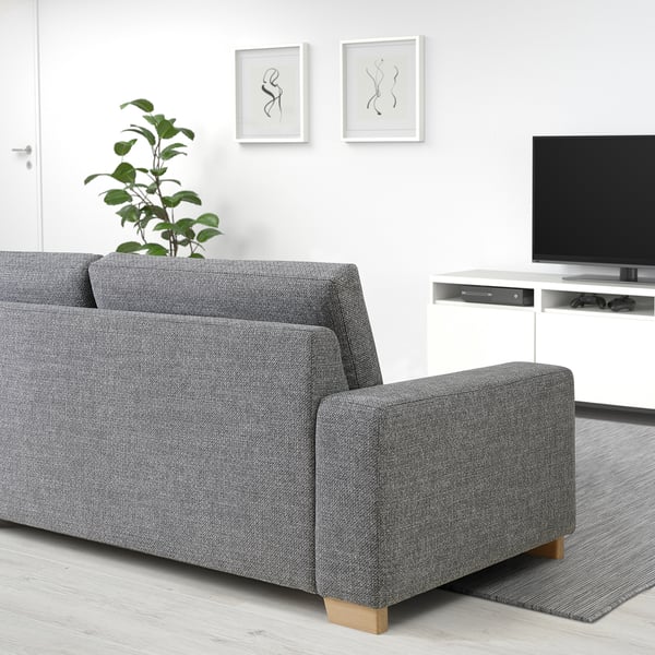 SÖRVALLEN 3er-Sofa, Lejde grau/schwarz