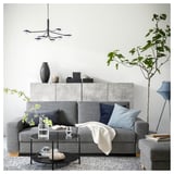 SÖRVALLEN 3er-Sofa, Lejde grau/schwarz